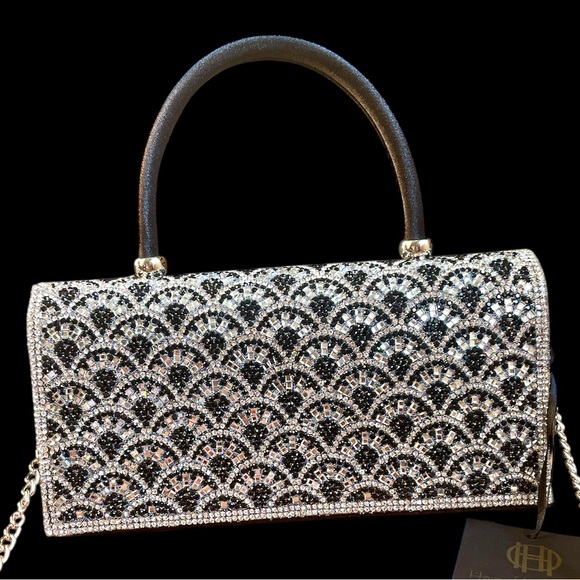 House of Harlow 1960 Black and Silver Classy Evening Bag! NWT! - Picture 2 of 12